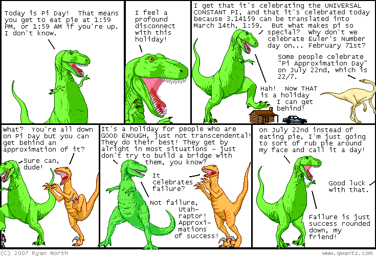 Dinosaur Comics - Pi Approximation Day